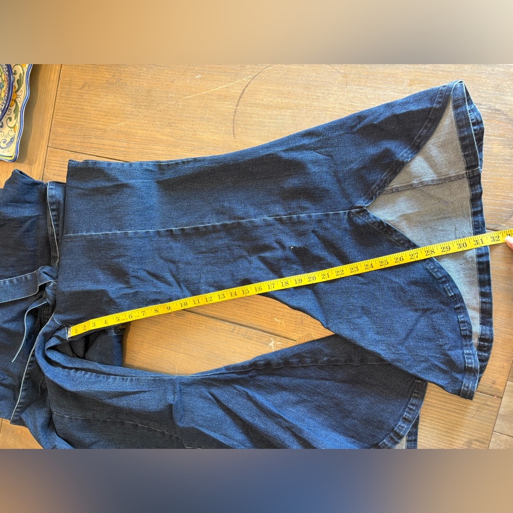 VENUS Flare Denim Jumpsuit Sz 24/3X (plus) NWT - Picture 7 of 11